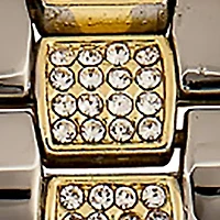 Two Tone Tonneau Crystal Bracelet Watch