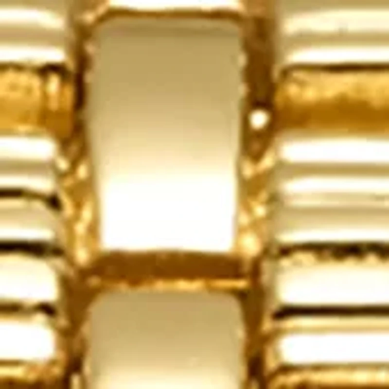 Gold Tone Crystal Bezel Etched Dial Motif Bracelet Watch