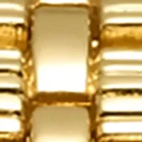 Gold Tone Crystal Bezel Etched Dial Motif Bracelet Watch