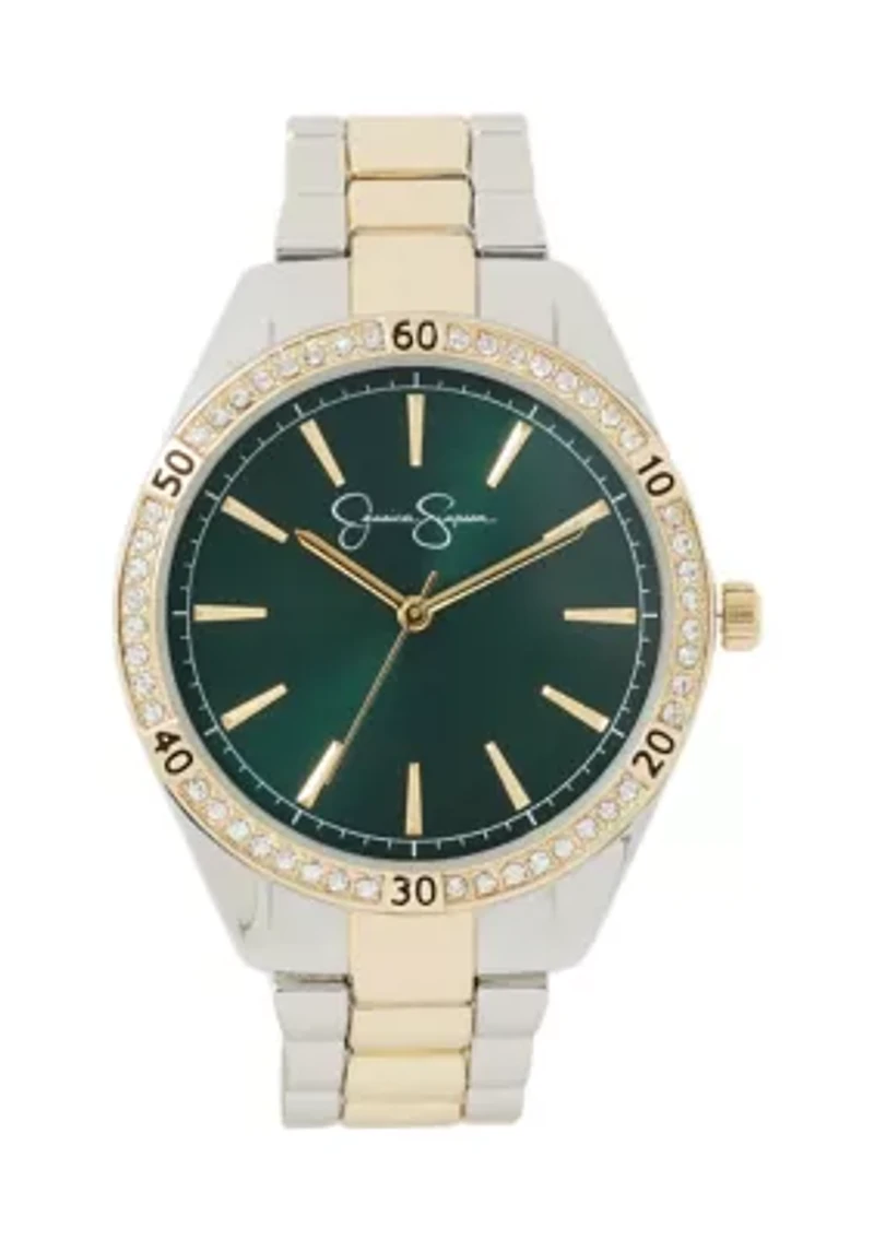 Gold Oval Diamond Strap Watch