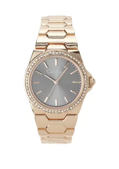 Rose Gold Tone 32 Millimeter Crystal Watch