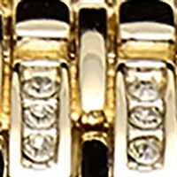 Gold Tone Crystal Sunray Dial Watch