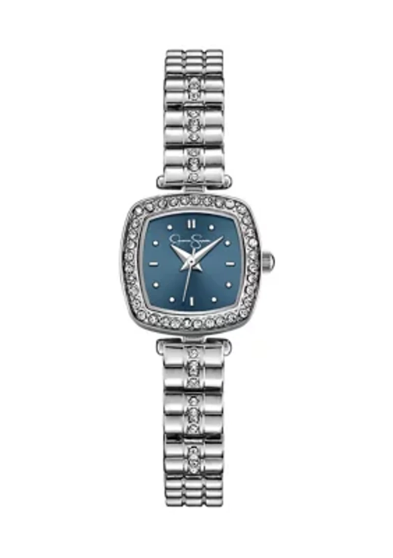 Womens Blue Pave Analog Watch