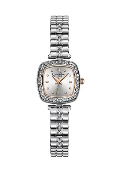 Silver Tone Mini Cushion Bracelet Watch