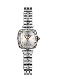 Silver Tone Mini Cushion Bracelet Watch
