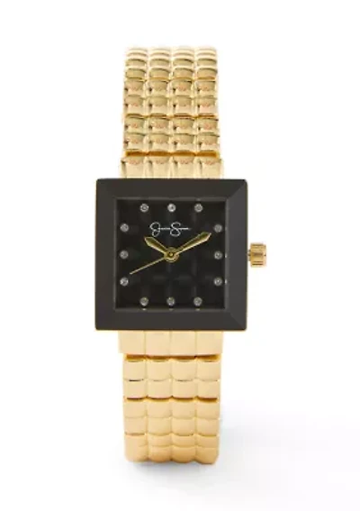  Square Gold Tone Watch