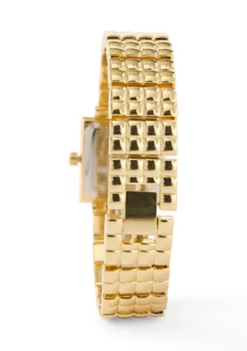  Square Gold Tone Watch