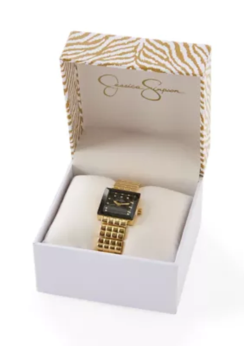  Square Gold Tone Watch