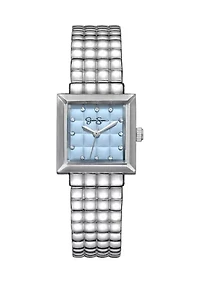 Women's Blue Crystal Dial Quilted Analog Watch