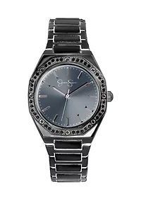 Women's Silvertone Grey Pave Analog Watch