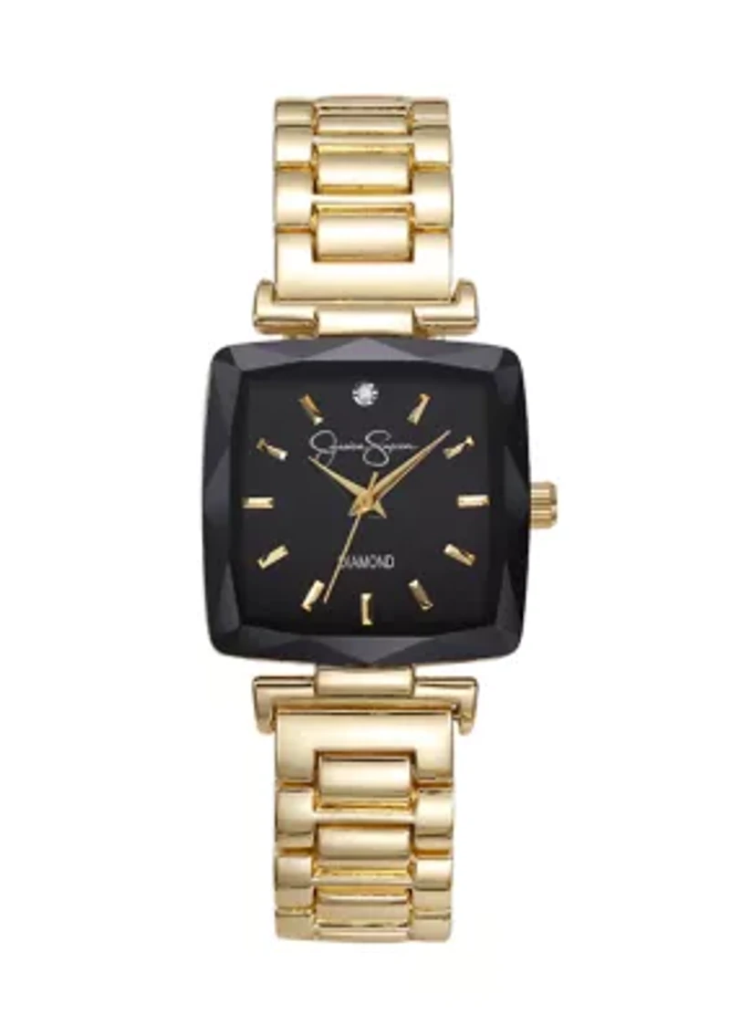 Genuine Diamond Faceted Bezel Bracelet Watch