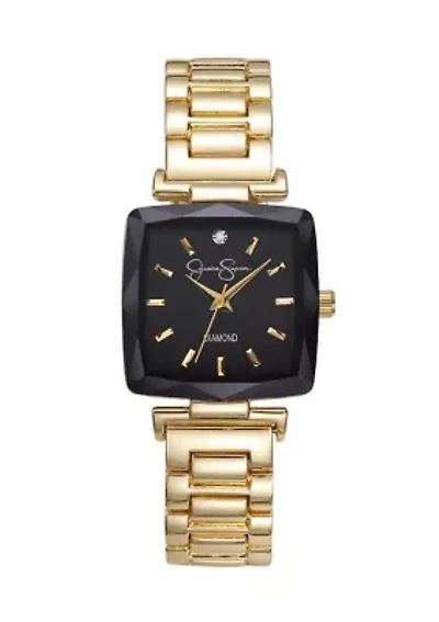 Genuine Diamond Faceted Bezel Bracelet Watch