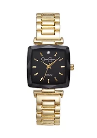 Genuine Diamond Faceted Bezel Bracelet Watch