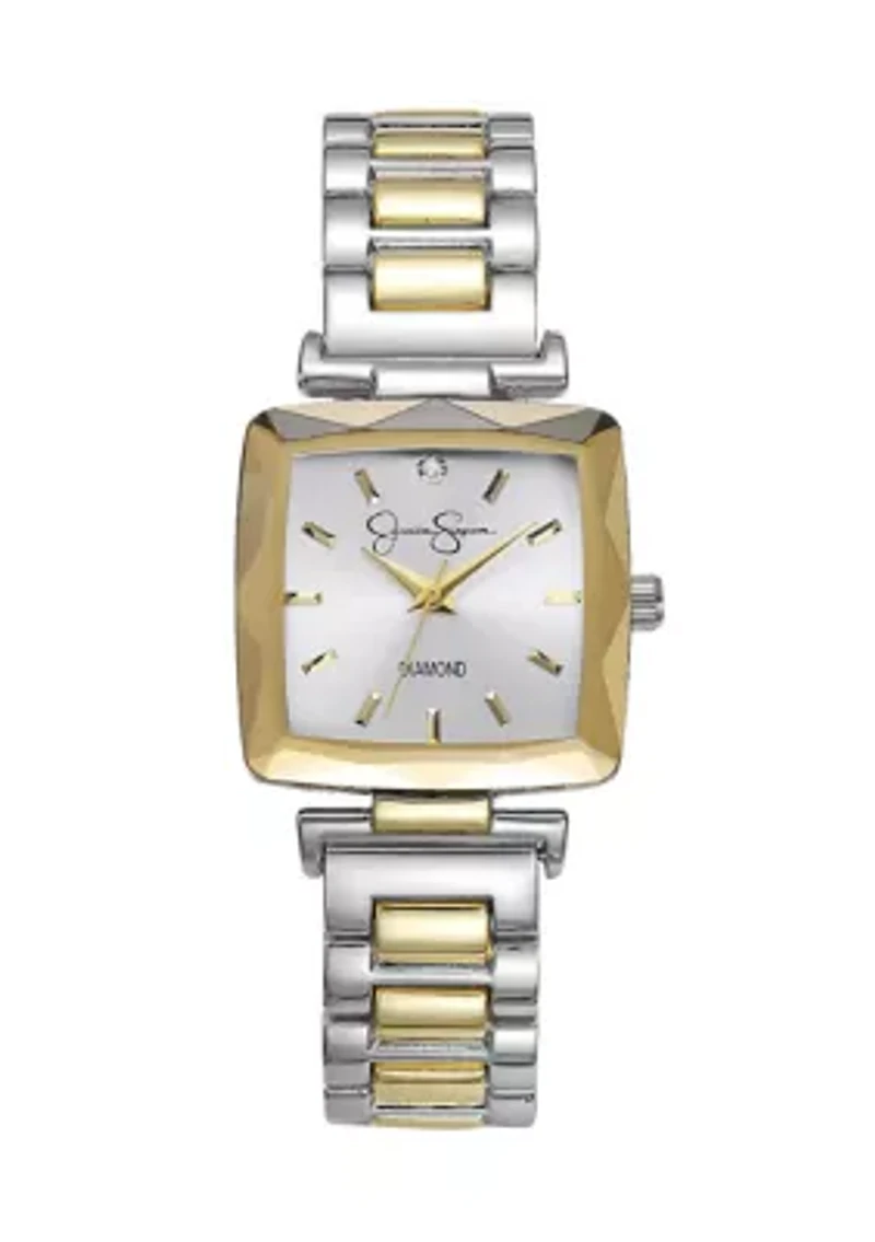 Two Tone Faceted Bezel Watch