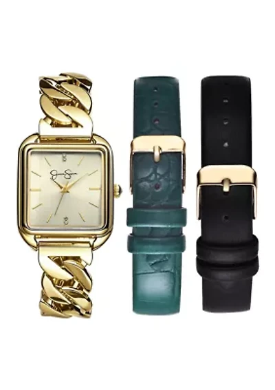 Gold Tone Watch Multi-Band Set