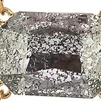 Gold Tone Long Rectangle Hematite Stone with Crescent Pendant on Chain with Tassel Necklace