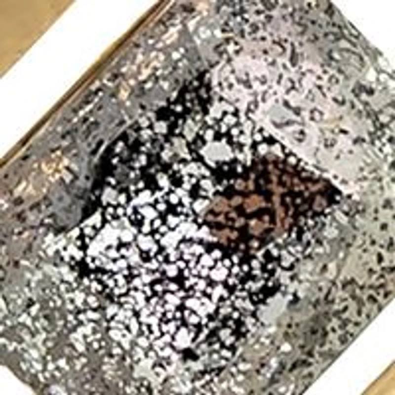 Gold Tone 5 Part Graduated Rectangle Hematite Framed Stone Frontal Necklace