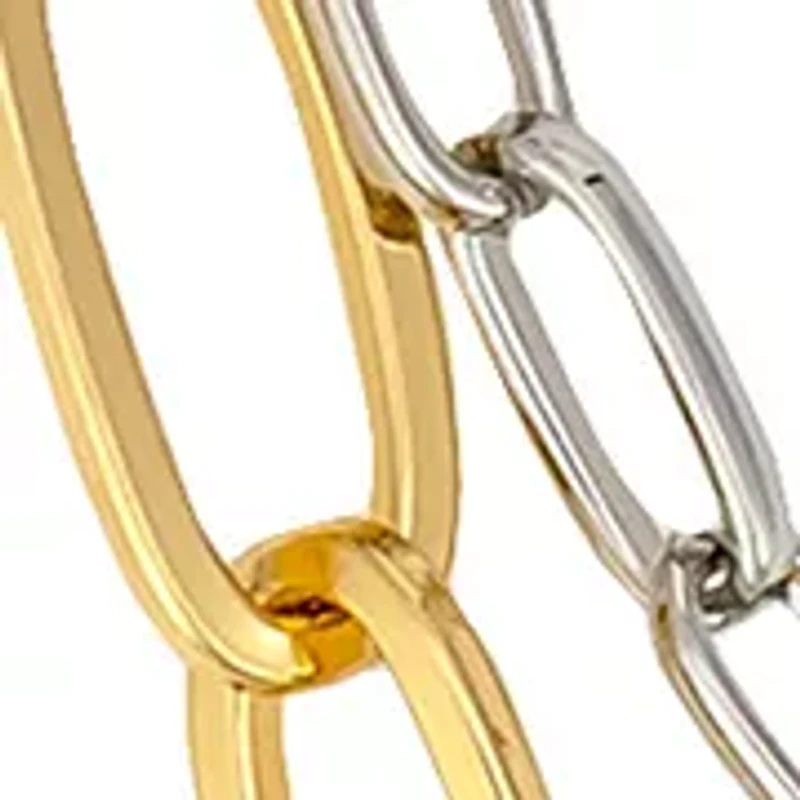Two-Tone Short 2-Row Chain Link Necklace 