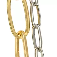 Two-Tone 2-Row Long Chain Link Necklace 