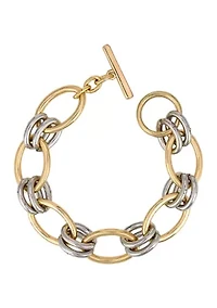 Two-Tone Chain Link Bracelet 