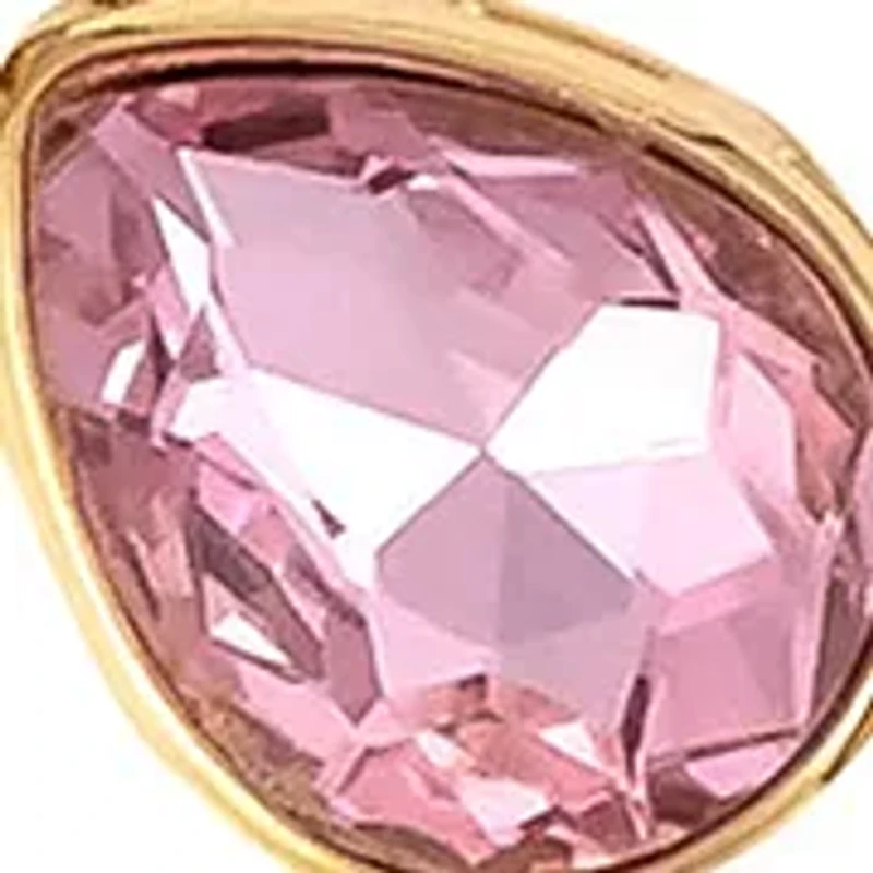 Gold Tone Single Row, 5  Pink Multi Stone Frontal Necklace
