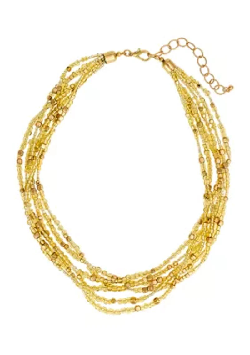 Multi Row Seed Bead Necklace