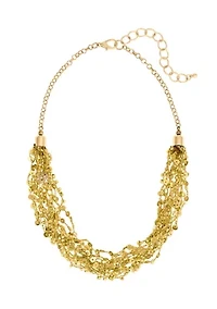 Short Multi Row Crochet with Sequins Necklace