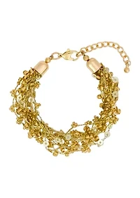 Crocheted with Sequins Multi Row Bracelet