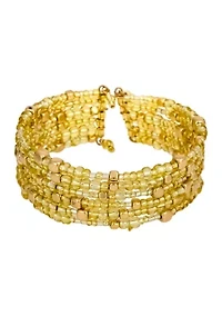 Multi Row Seed Bead Cuff Bracelet