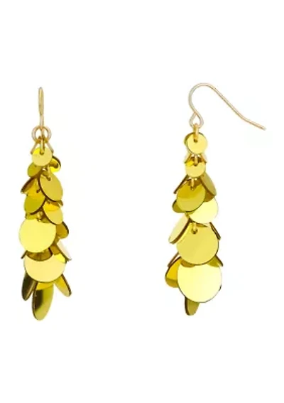 Linear Cluster Sequin Drop Earrings