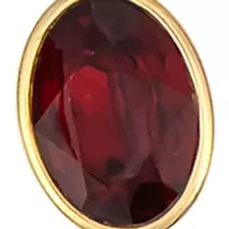 Gold Tone Short Frontal Red Shaky Stone Drops Necklace