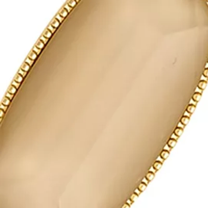Gold Tone Graduated Hexagon Ivory Stone Frontal Necklace