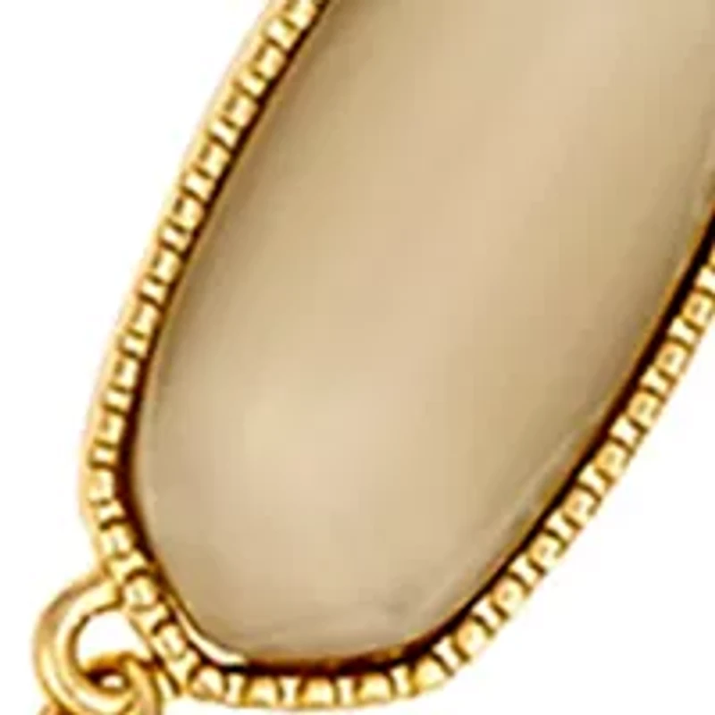 Gold Tone 7 Hexagon Ivory Stone Frontal Necklace