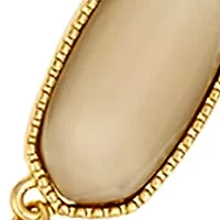 Gold Tone 7 Hexagon Ivory Stone Frontal Necklace