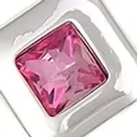 Silver-Tone Rose Square Stones Frontal Necklace