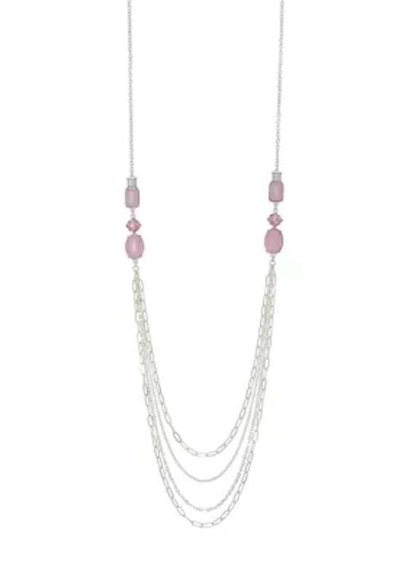 Silver-Tone Layered Chain Necklace