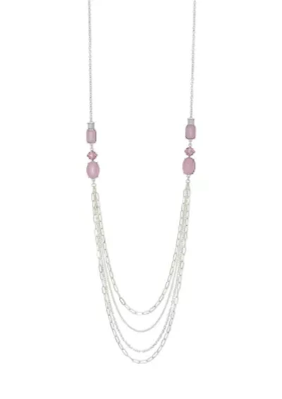 Silver-Tone Layered Chain Necklace