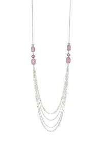 Silver-Tone Layered Chain Necklace