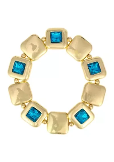 Framed Square Stone Stretch Bracelet