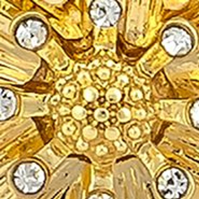 Gold-Tone 3 Part Flower Frontal Stretch Bangle Bracelet