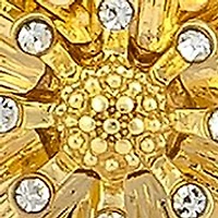 Gold-Tone 3 Part Flower Frontal Stretch Bangle Bracelet