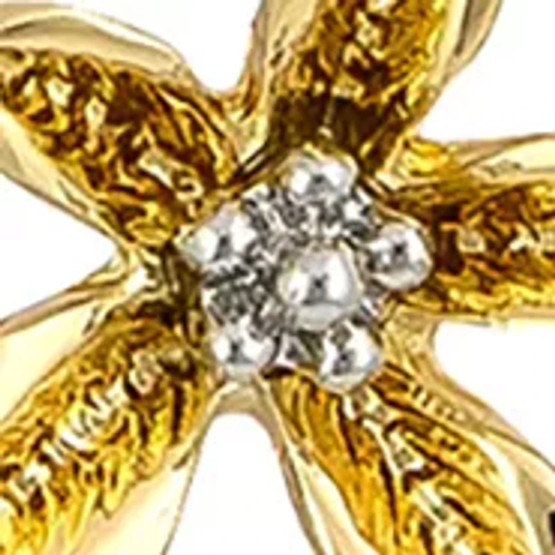 Gold Tone Flower, Butterfly, and Pearl Small Flower Drop Earrings Set