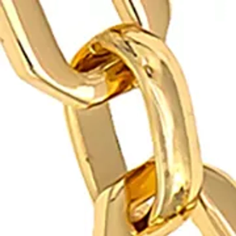 Gold-Tone Rectangular Chain Link Frontal Necklace 