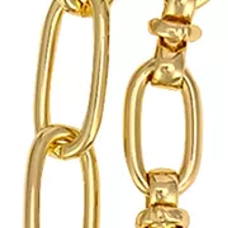 Gold-Tone 2-Row Short Chain Link Necklace 