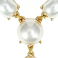 Gold-Tone Pearl Cabochon Y-Necklace 
