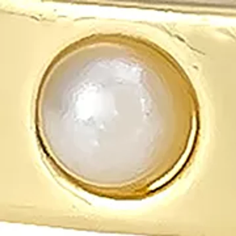 Gold-Tone Thin Stretch Bangle Pearl Stud Accents Bracelet 