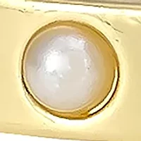 Gold-Tone Thin Stretch Bangle Pearl Stud Accents Bracelet 