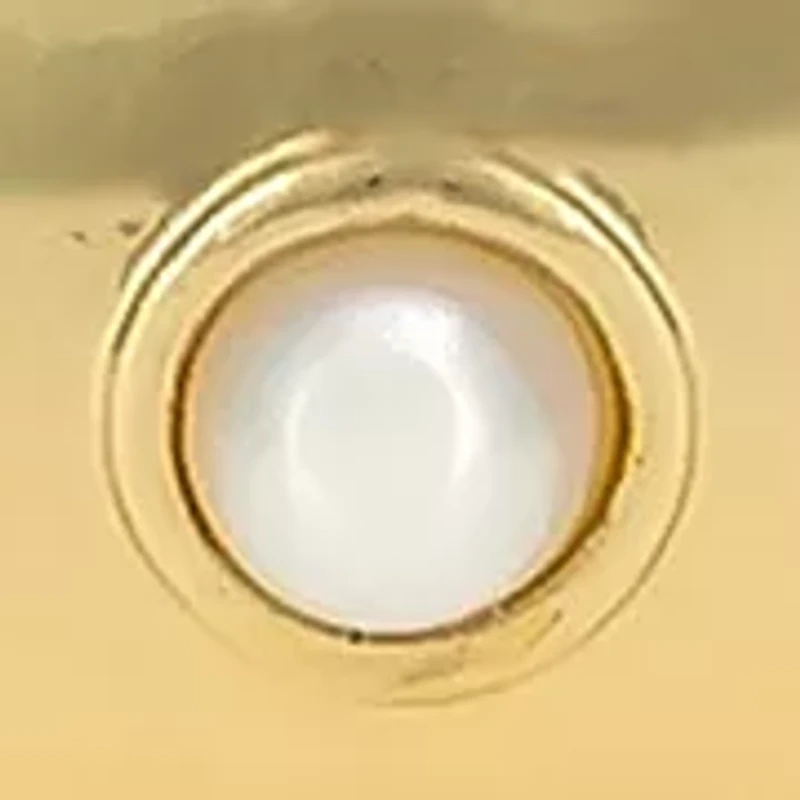 Gold Tone Medium Stretch with Pearl Accents Bangle Bracelet