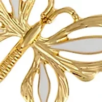 Gold Tone Five Part Butterfly Frontal Necklace