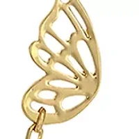 Gold Tone Long Butterfly Station Necklace